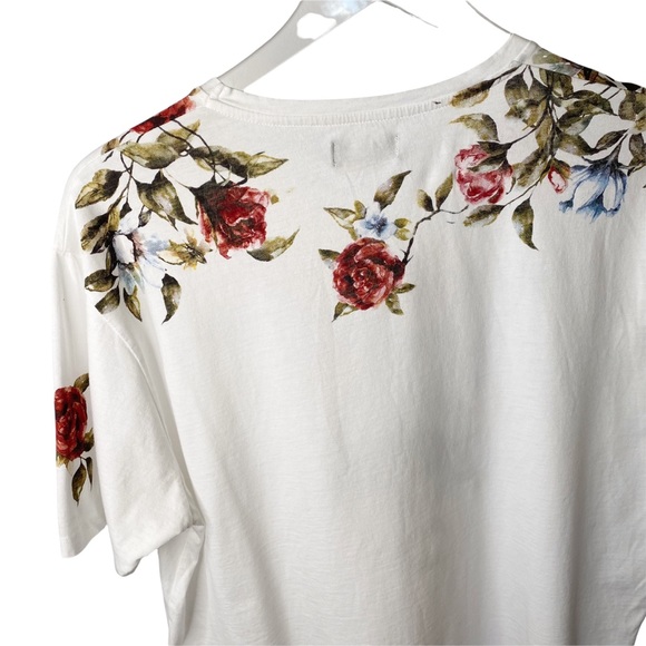 Zara “Stay Weird” Floral Skull Graphic Tee Unisex Oversized XL - Picture 5 of 6